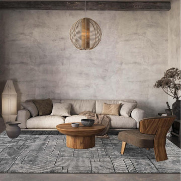 Belgravia Cobble BLG01 Modern Abstract Distressed Cobbles Metallic Shimmer Soft Textured Hi-Lo Polyblend Short Pile Anthracite Grey/Black/Silver/Steel Grey/Ash White Rug-Desire Rugs-Rug Love - The Most Loved Rug Store
